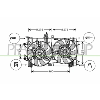 Imagem de PRASCO FT340F005 Ventilador de Radiador 276 120 160 FIAT: Punto II Hatchback