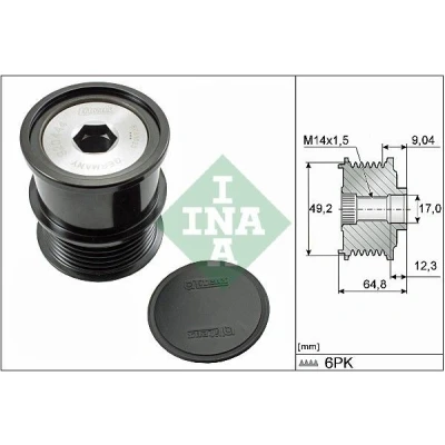 Imagem de INA 535 0284 10 Polia Roda Livre do Alternador Ferramenta especial necessária para a montagem FORD: Focus Mk3 Van / Carrinha, FIESTA 6