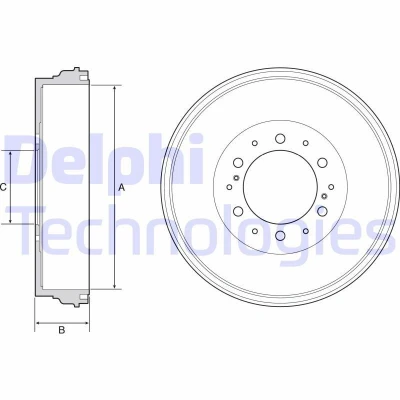 Imagem de DELPHI BF537 Tambor de Travão sem anel sensor do ABS, o rolamento da roda 344 TOYOTA: HILUX 3 Pick up