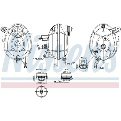 Imagem de NISSENS 996201 Depósito de Compensação Refrigerante 0,7 com capa MERCEDES BENZ: Classe C T modell