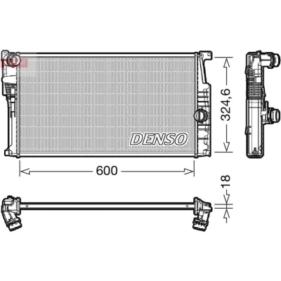 Imagem de DENSO DRM05017 Radiador, arrefecimento do motor 600 325 18 BMW: 3 Touring, 2 Coupe, 1 Hatchback
