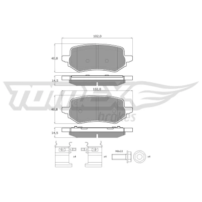 Imagem de TOMEX brakes TX 60 47 Jogo de pastilhas para travão disco FORD: Puma SUV