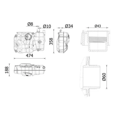 Imagem de MAHLE ORIGINAL CRT 270 000S Depósito de Compensação Refrigerante com tampa