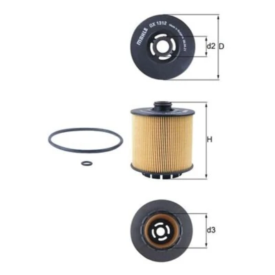 Imagem de MAHLE ORIGINAL OX 1312D Filtro de óleo Cartucho filtrante VOLVO: XC40
