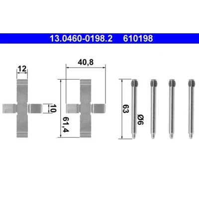 Imagem de ATE 13.0460 0198.2 Kit de acessórios, pastilhas travão