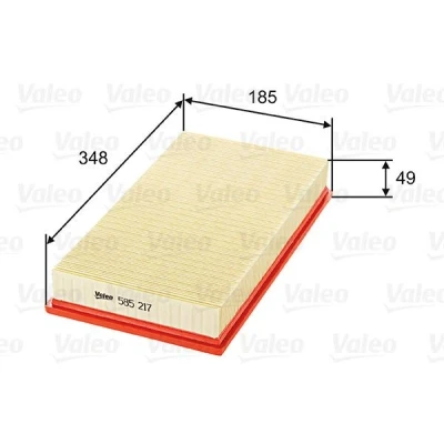 Imagem de VALEO 585217 Filtro de ar 47 185 348 Cartucho filtrante VOLVO: V70 2, XC70 I Cross Country,