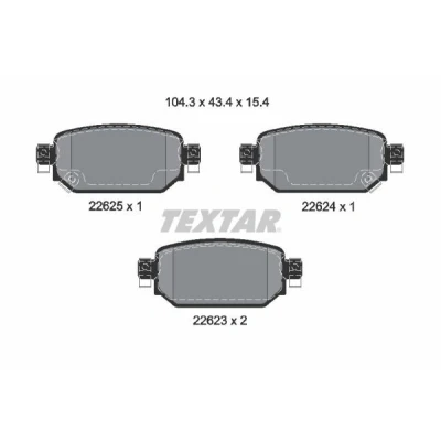 Imagem de TEXTAR 2262301 Jogo de pastilhas para travão disco com avisador sonoro desgaste MAZDA: CX 3, 3 Sedan, Hatchback