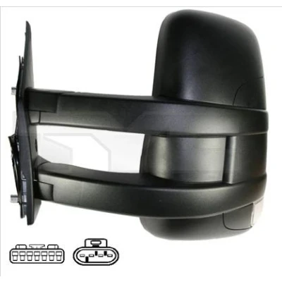 Imagem de espelho retrovisor Tyc 315 0020 esquerda para regulação eléctrica dos espelhos, convexo, aquecível, com sensor de temeperatura, braço do compr