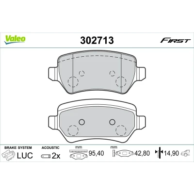 Imagem de VALEO 302713 Jogo de pastilhas para travão disco Eixo traseiro incl. contacto aviso desgaste com chapa anti ruído KIA: cee‘d II Sportswagon