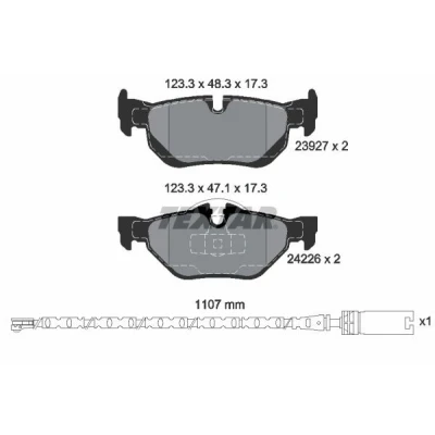 Imagem de TEXTAR 2392707 Jogo de pastilhas para travão disco incl. contacto aviso desgaste com acessórios BMW: 3 Touring, 1 Hatchback, Sedan