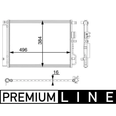 Imagem de MAHLE ORIGINAL AC 62 000P Condensador com secador 496 R 134a