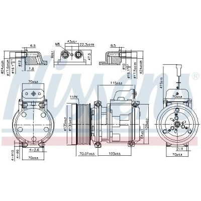 Imagem de NISSENS 890331 Compressor 10PA15C 24 PAG 46 R 134a