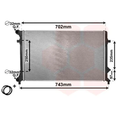 Imagem de VAN WEZEL *** IR PLUS 58002205 Radiador, arrefecimento do motor Alumínio 650 400 26 com acessórios Aletas de refrigeração soldadas endado, norauto