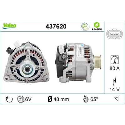 Imagem de VALEO 437620 Alternador 14V 80A FORD: Focus Mk1 Hatchback, Carrinha, Van / Carrinha