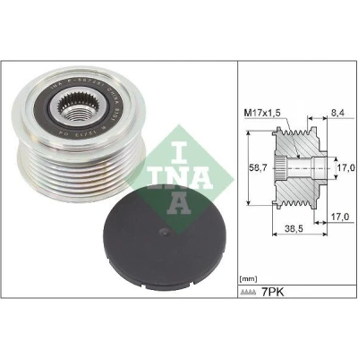 Imagem de INA 535 0318 10 Polia Roda Livre do Alternador 38,5 Ferramenta especial necessária para a montagem