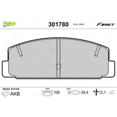 Imagem de VALEO 301780 Jogo de pastilhas para travão disco FIRST Eixo traseiro excl. contacto aviso desgaste sem chapa anti ruído MAZDA: 6 Hatchback