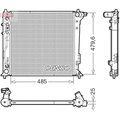 Imagem de DENSO DRM41030 Radiador, arrefecimento do motor 485mm 480mm 25mm KIA: Sportage IV