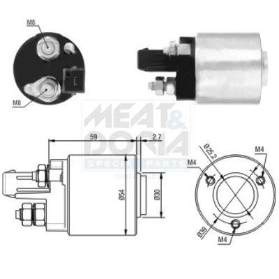 Imagem de Interruptor solenoide, motor de arranque MEAT &amp; DORIA 46105