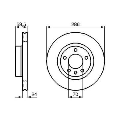 Imagem de BOSCH Disco de travão OPEL: Omega B Caravan, Sedan 286mm 24mm 5 110mm ventilado, interior ventilado oleado 0 986 478 594 569053,90445526