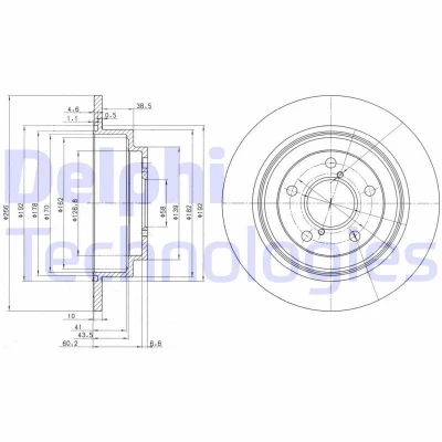 Imagem de DELPHI BG2826 Disco de travão 266 10 5 cheio oleado não tratado sem o rolamento da roda, anel sensor do ABS SUBARU: Impreza II Sedan