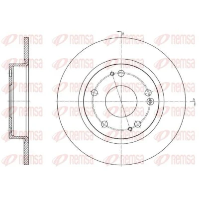 Imagem de REMSA Disco de travão Eixo traseiro 260, 0mm 9mm 5 114,3mm cheio 61756.00 42510TBAA00,42510TETH00 Discos
