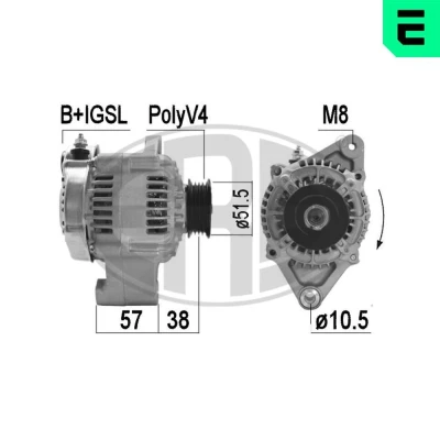 Imagem de ERA 209509A Alternador 14V 50A TOYOTA: Starlet IV Hatchback, Corolla VI Sedan, V Sedan