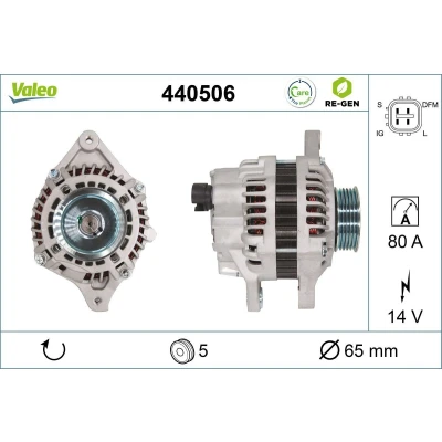 Imagem de VALEO 440506 Alternador 14V 80A HONDA: Jazz 2