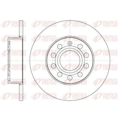 Imagem de REMSA 6650.00 Disco de travão Eixo traseiro 259,8, 259,8 11,9 9 cheio VOLKSWAGEN: Golf 6, 5, Scirocco III, AUDI: A3 Sportback, Hatchback