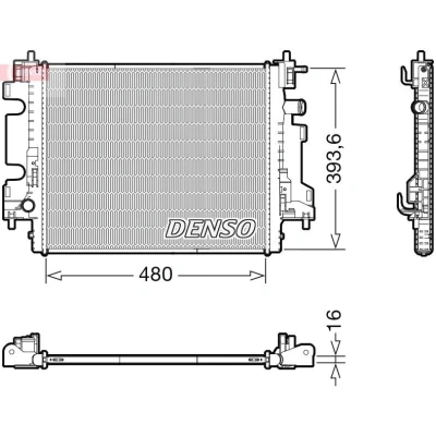 Imagem de DENSO DRM23113 Radiador, arrefecimento do motor 480 410 16