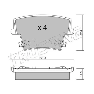 Imagem de TRUSTING 734.0 Jogo de pastilhas para travão disco com avisador sonoro desgaste CHRYSLER: 300C Touring, Sedan