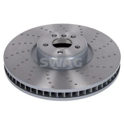 Imagem de SWAG 33 10 4967 Disco de travão Eixo dianteiro, lado direito 395 36 5 112 interior ventilado, ranhurado/perfurado revestido alto carbono