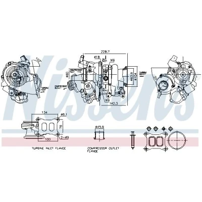 Imagem de NISSENS 93632 Turbocompressor accionado pelos gases de escape refrigerado a água elétrico sem colector VOLKSWAGEN: Golf 7
