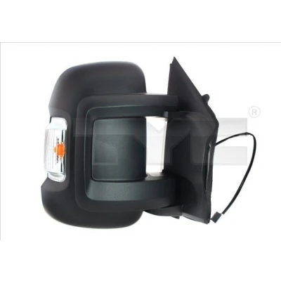 Imagem de espelho retrovisor Tyc 309 0174 esquerda para regulação manual do espelho, convexo, com sensor de temeperatura, Braço curto