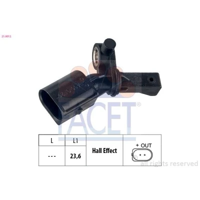 Imagem de FACET 21.0012 Sensor de ABS Made in Italy OE Equivalent SEAT: Ibiza 4 Sportcoupe, 4, ST, VOLKSWAGEN: Polo V Hatchback, IV Sedan