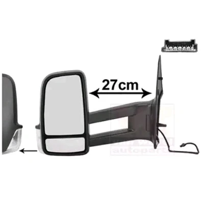 Imagem de Espelho retrovisor Van Wezel 5862825 esquerda preto rugoso completo, convexo, para regulação eléctrica dos espelhos, aquecível, braço do espel