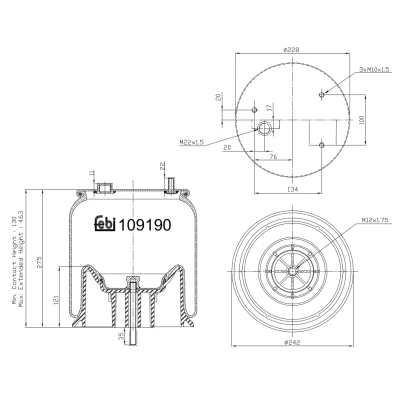 Imagem de FEBI BILSTEIN 109190 Fole, suspensão pneumática