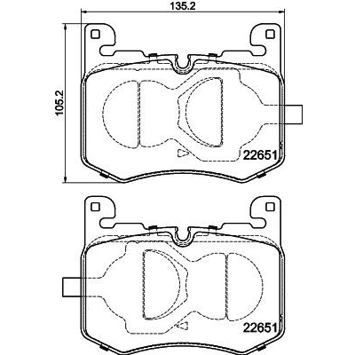 Imagem de HELLA 8DB 355 040 641 Jogo de pastilhas para travão disco preparado indicador aviso desgaste JAGUAR: F Pace