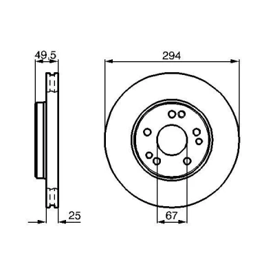 Imagem de BOSCH 0 986 478 428 Disco de travão 294 24,9 5 112 ventilado, interior ventilado revestido ligado/alto carbono MERCEDES BENZ: W124 Sedan