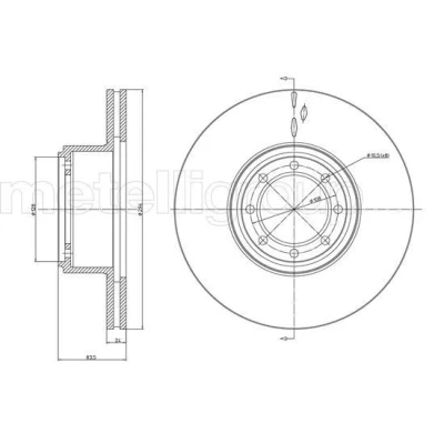 Imagem de METELLI Disco de travão IVECO: DAILY 4 Kipper 294,0mm 24,0mm 8 128,0mm ventilado pintado 23 1040C 2996033,7188210 Discos