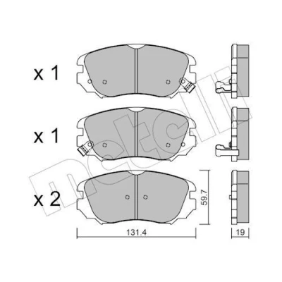 Imagem de METELLI 22 0841 0 Jogo de pastilhas para travão disco com avisador sonoro desgaste OPEL: Insignia A Sports Tourer, Sedan