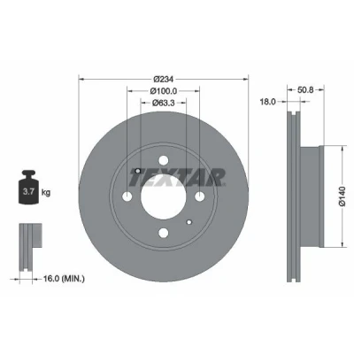 Imagem de TEXTAR PRO 92146803 Disco de travão 234 18 04/06 100 interior ventilado revestido sem pernos fixação da roda, cubo roda HYUNDAI: Visto, Atos