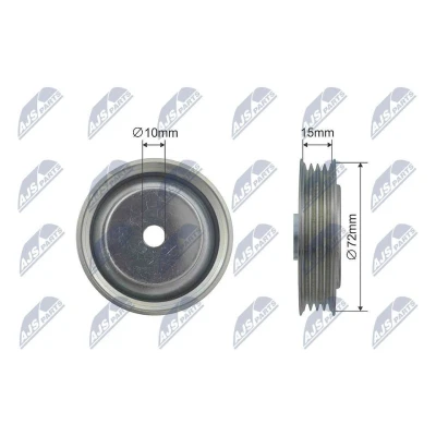Imagem de NTY RNK HD 017 Polia de desvio/de guia, correia trapezoidal 72mm