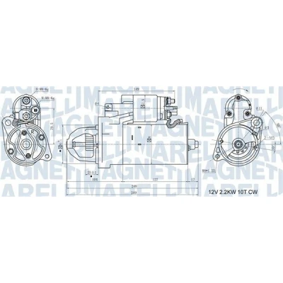 Imagem de MAGNETI MARELLI 063721411010 Motor de arranque 12V 2,2kW 10 AUDI: A4 B7 Avant, A6 C6 Sedan