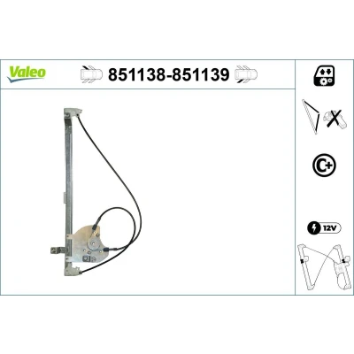 Imagem de Valeo Elevador de vidro traseira esquerda elétrico sem motor com função conforto 851138 RENAULT: ESPACE 4 endado, norauto, oscaro, mister