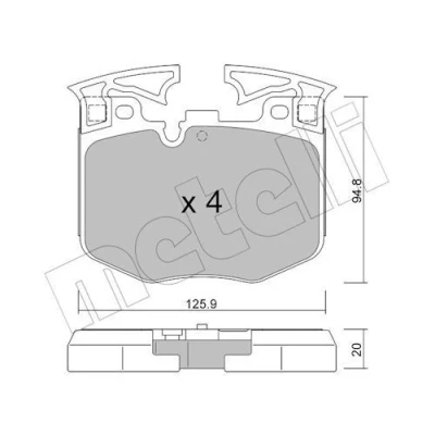 Imagem de METELLI 22 1146 0 Jogo de pastilhas para travão disco preparado indicador aviso desgaste BMW: 5 Touring, 3 Sedan, 6 Gran Turismo