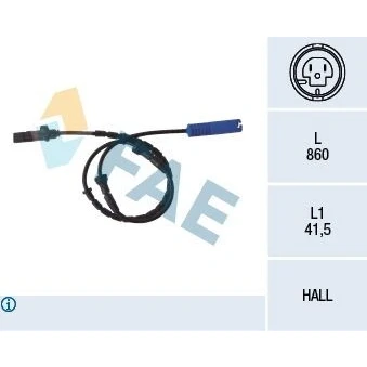 Imagem de FAE 78046 Sensor de ABS Eixo traseiro Hall 2 860 BMW: 5 Sedan