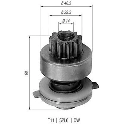 Imagem de MAGNETI MARELLI 940113020048 Pinhão, motor de arranque