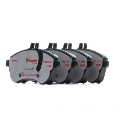 Imagem de BREMBO P 50 067X Jogo de pastilhas para travão disco preparado indicador aviso desgaste com parafusos pinça acessórios