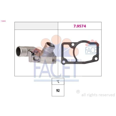 Imagem de FACET 7.8664 Termóstato, líquido de refrigeração 92oC Made in Italy OE Equivalent OPEL: Astra G Caravan, Zafira A, CC