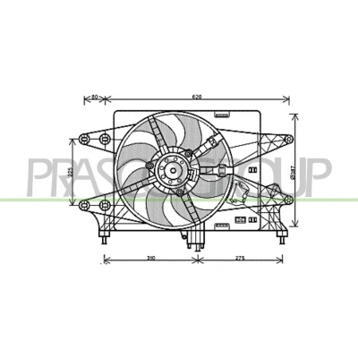 Imagem de PRASCO FT909F002 Ventilador de Radiador 387 300